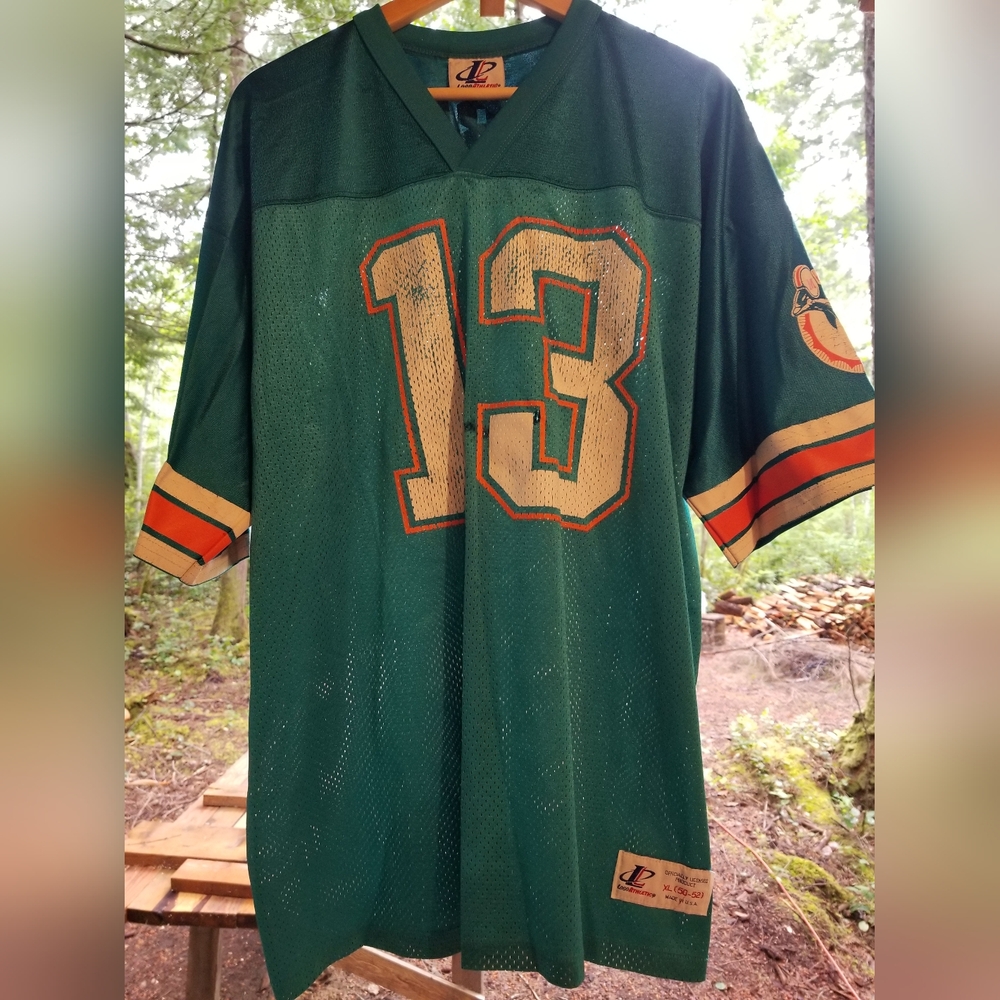 Football Jersey T Shirt Miami Dolphins Marino #13 XL Logo Athletics Vintage Aqua